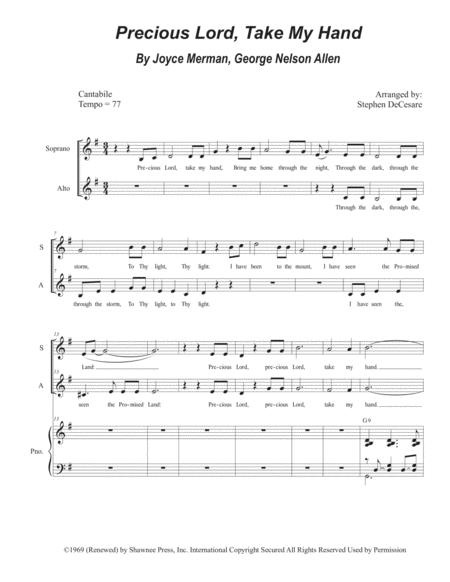 Precious Lord Take My Hand Duet For Soprano And Alto Solo Sheet Music