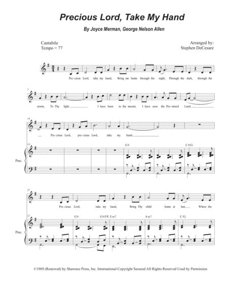 Precious Lord Take My Hand Vocal Solo Sheet Music