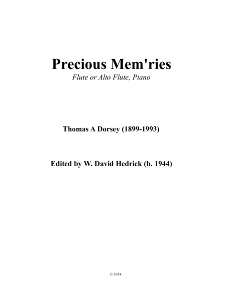 Free Sheet Music Precious Mem Ries