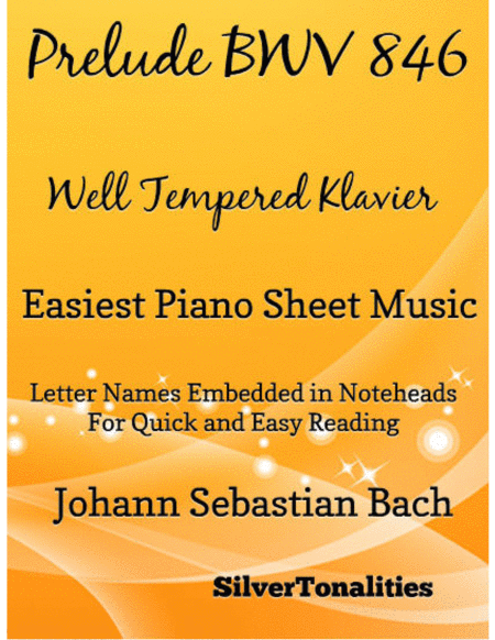 Free Sheet Music Prelude 1 Bwv 846 West Tempered Klavier Easiest Piano Sheet Music