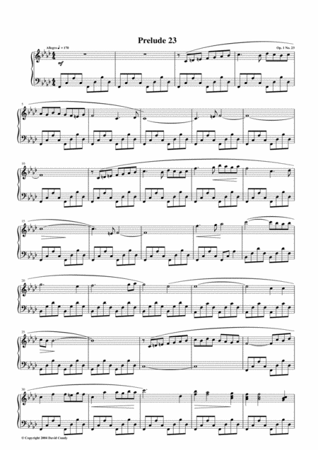 Prelude 23 Op 1 No 23 Sheet Music