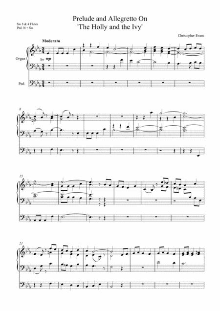 Free Sheet Music Prelude And Allegretto On The Holly And The Ivy For Organ