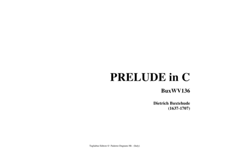 Free Sheet Music Prelude And Fugue In C Buxwv136