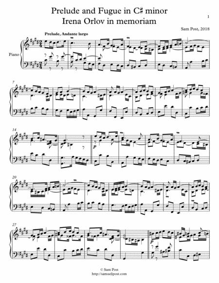 Free Sheet Music Prelude And Fugue In C Minor Irena Orlov In Memoriam Op 31