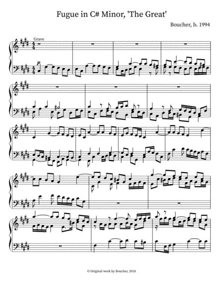 Free Sheet Music Prelude And Fugue In C Minor The Great Ii Fugue