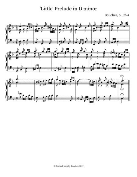 Prelude And Fugue In D Minor I Prelude Sheet Music