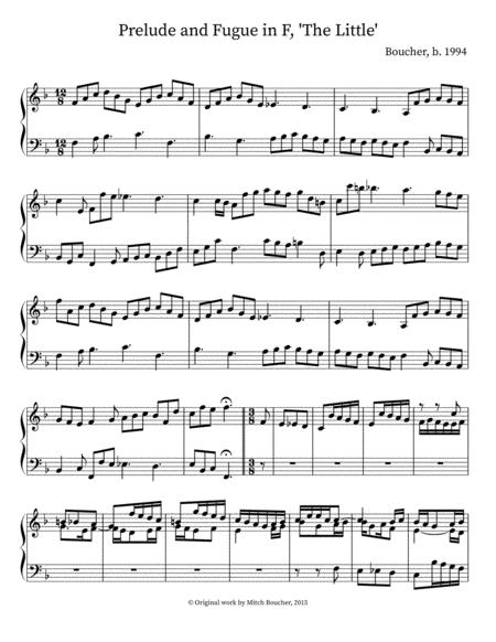 Prelude And Fugue In F Major The Little Sheet Music