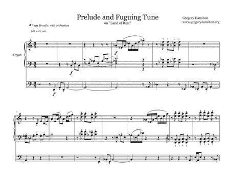 Prelude And Fugue On Land Of Rest For Organ Sheet Music