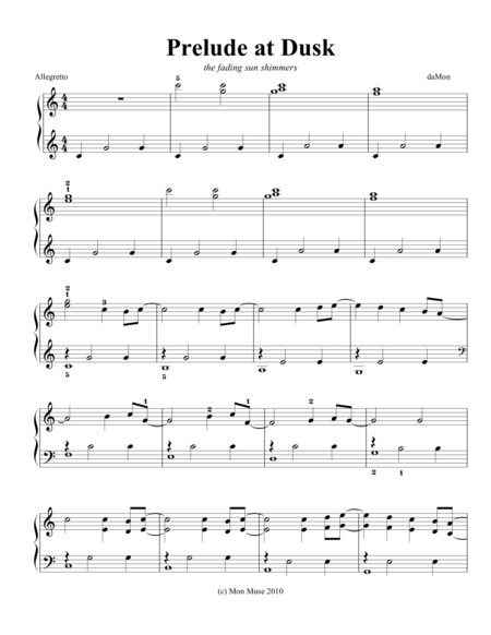 Prelude At Dusk Sheet Music