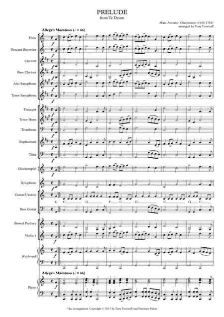 Free Sheet Music Prelude By Charpentier Mixed Ensemble