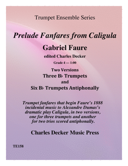 Prelude Fanfares From Caligula For Trumpet Ensemble Sheet Music