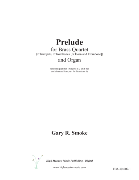 Prelude For Brass Quartet And Organ Sheet Music