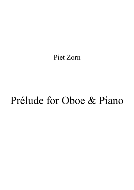 Free Sheet Music Prelude For Oboe And Piano