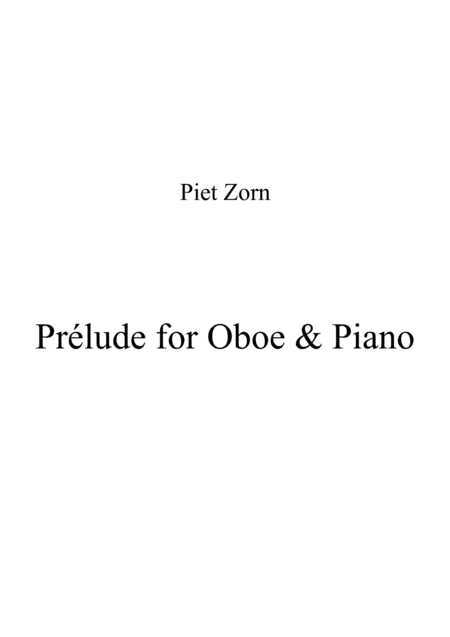 Prelude For Oboe And Piano Sheet Music