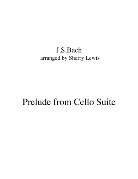 Prelude From Bach Cello Suite String Quartet For String Quartet Sheet Music