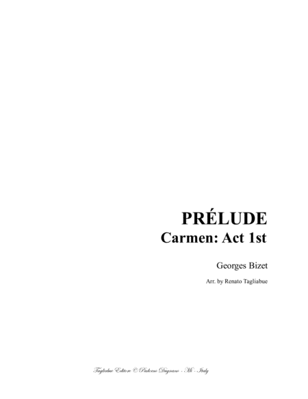 Free Sheet Music Prelude From Carmen Act 1st Bizet Arr For Piano