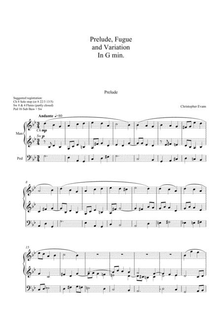 Free Sheet Music Prelude Fugue And Variation For Organ