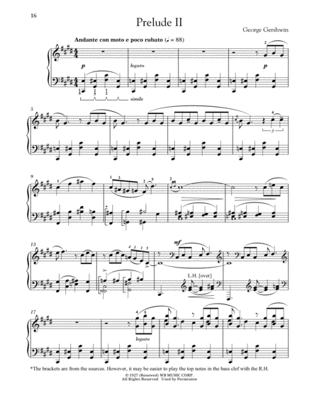 Prelude Ii Andante Con Moto E Poco Rubato Sheet Music