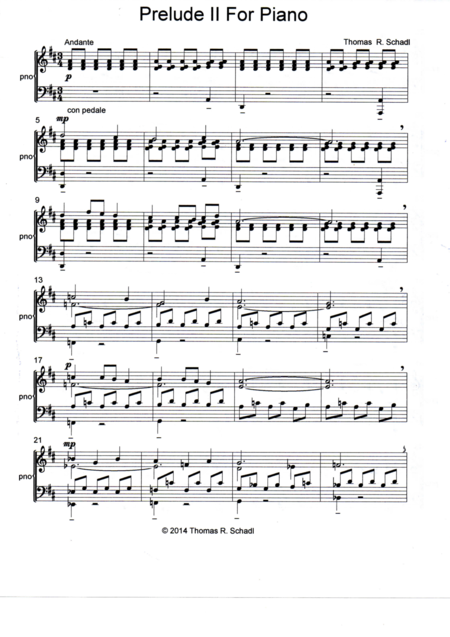 Prelude Ii For Piano Sheet Music