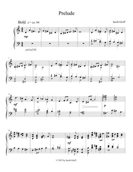 Free Sheet Music Prelude In 3 Movements