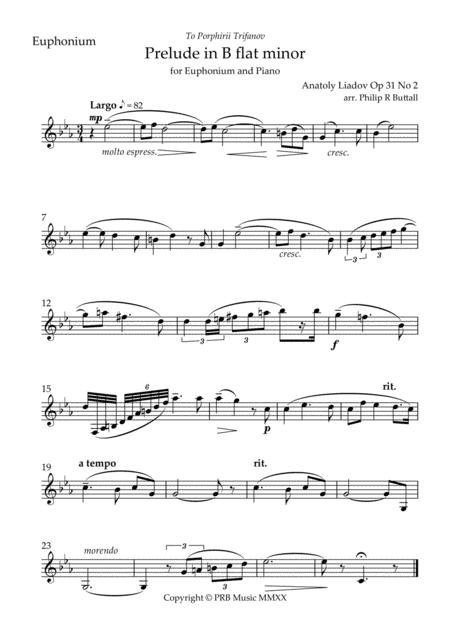 Prelude In B Flat Minor Lyadov Euphonium Sheet Music