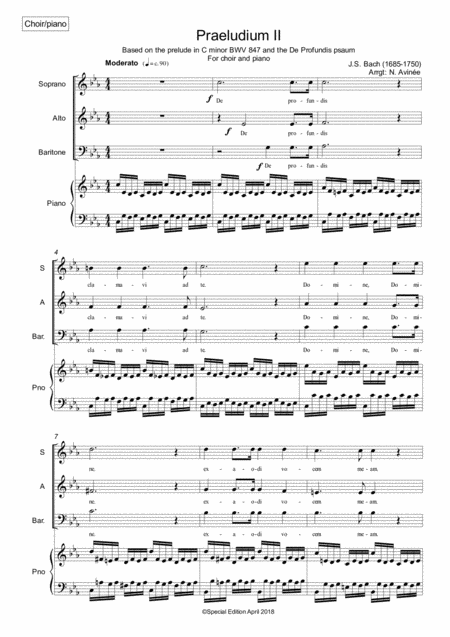 Prelude In C Minor For Choir And Piano Sheet Music