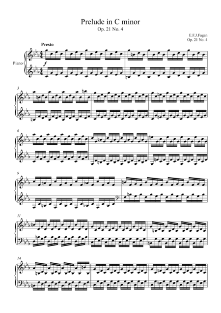 Prelude In C Minor Op 21 No 4 Sheet Music