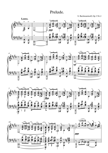 Free Sheet Music Prelude In C Minor Op 3 No 2