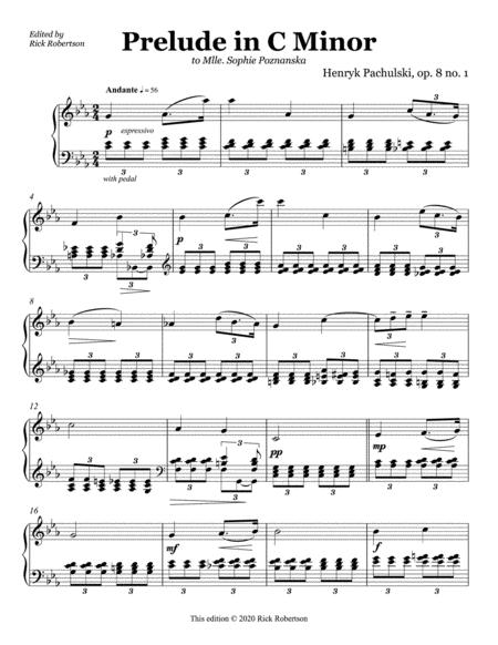 Prelude In C Minor Op 8 No 1 Henryk Pachulski Sheet Music
