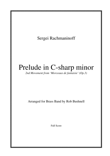 Prelude In C Sharp Minor Rachmaninoff Brass Band Sheet Music