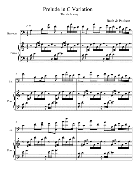 Prelude In C Variation Sheet Music