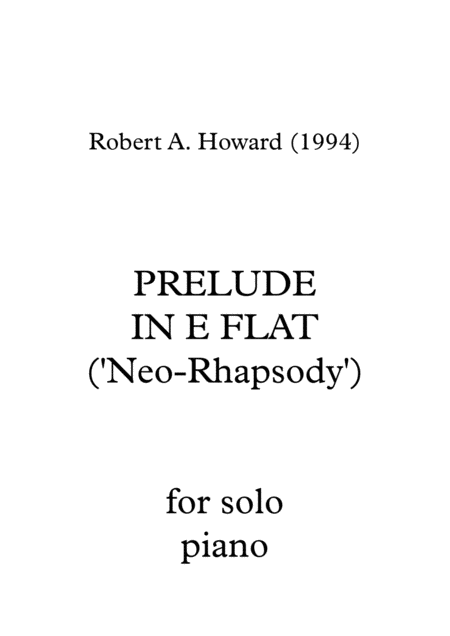 Prelude In E Flat Neo Rhapsody Sheet Music