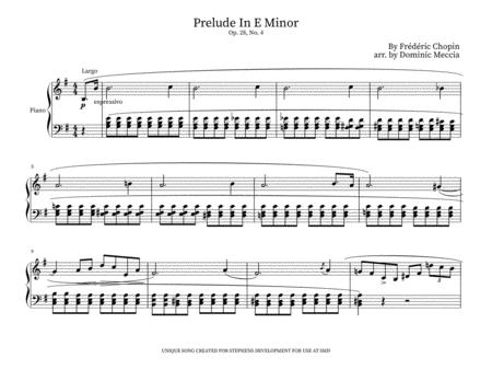 Prelude In E Minor Op 28 No 4 Piano Sheet Music