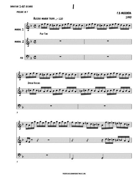 Prelude In F Major Organ Sheet Music