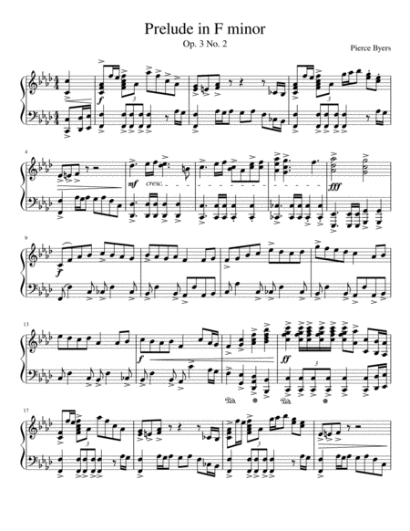 Prelude In F Minor Op 3 No 2 Sheet Music