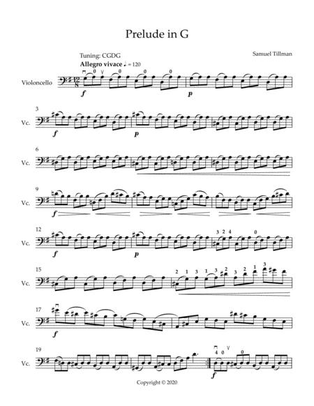 Prelude In G For Unaccompanied Cello Sheet Music