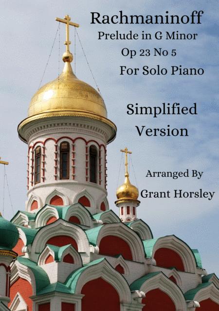 Prelude In G Minor Op 23 No 5 Rachmaninoff Piano Solo Simplified Version Sheet Music