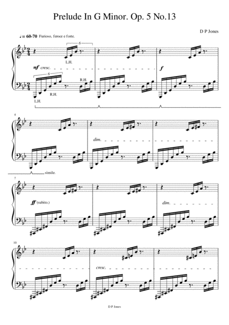 Free Sheet Music Prelude In G Minor Op 5 No 13