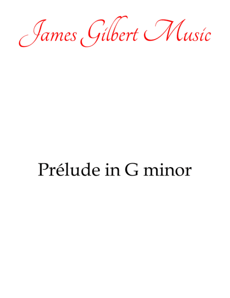Free Sheet Music Prelude In G Minor
