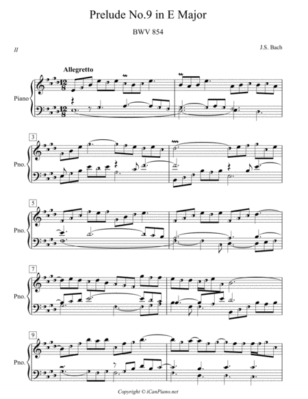 Free Sheet Music Prelude No 1 Bwv 846 Icanpiano Style