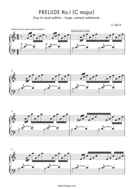 Prelude No 1 In C Major By J Bach Sheet Music