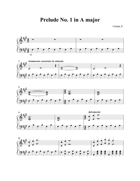 Prelude No 1 L Inizio Sheet Music