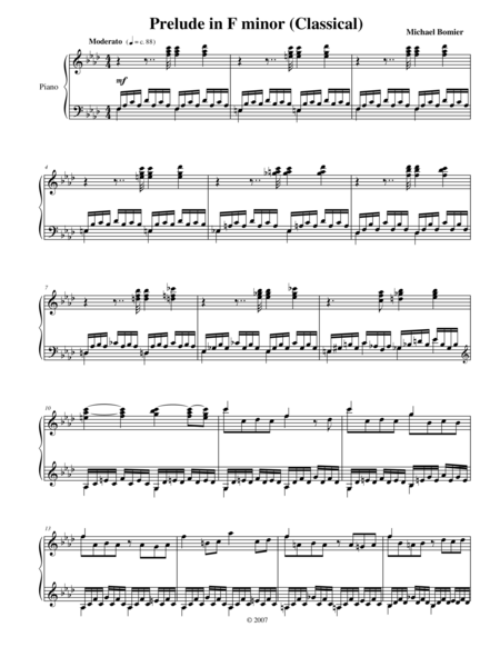 Free Sheet Music Prelude No 12 In F Minor From 24 Preludes