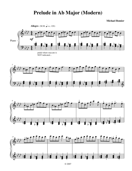Free Sheet Music Prelude No 17 In Ab Major From 24 Preludes