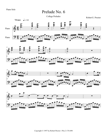 Free Sheet Music Prelude No 6 For Piano