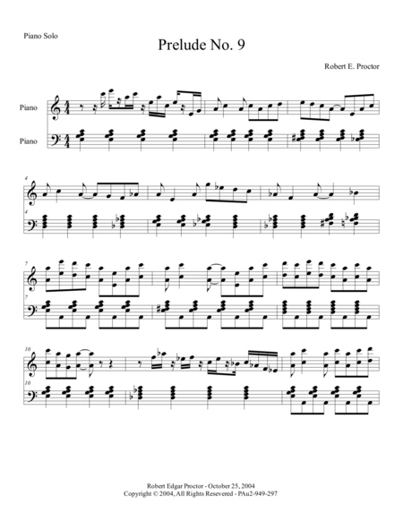 Prelude No 9 For Piano Sheet Music