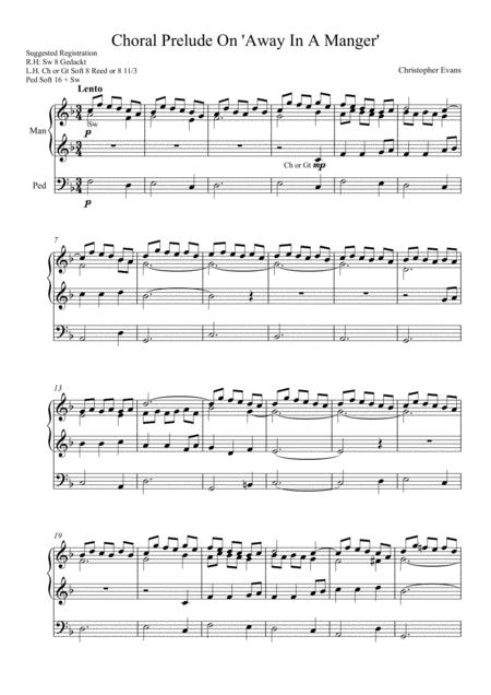 Free Sheet Music Prelude On Away In A Manger For Organ Solo