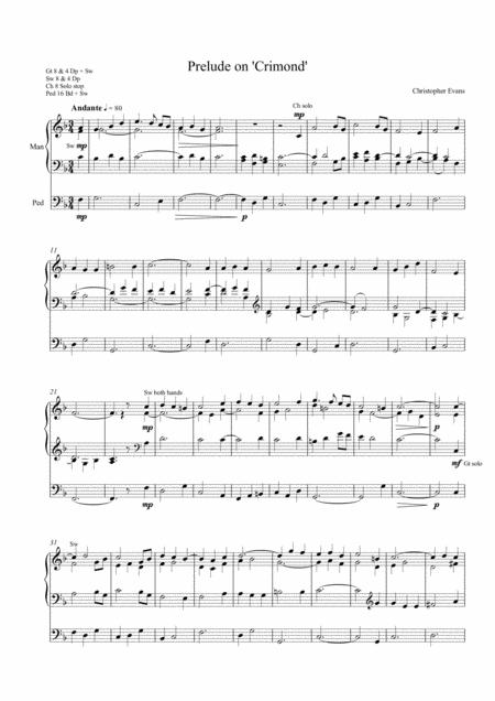 Free Sheet Music Prelude On Crimond For Organ