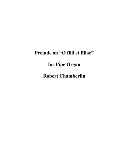 Prelude On O Filii Et Filiae Sheet Music