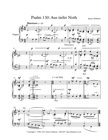 Free Sheet Music Prelude On Psalm 130